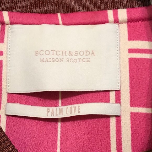 Scotch & Soda Women's Pink Checked Bomber Jacket - Picture 3 of 8
